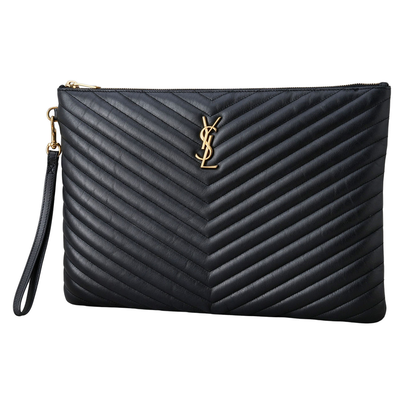 YVES SAINT LAURENT(USED)생로랑 440222 모노그램 쉐브론 클러치